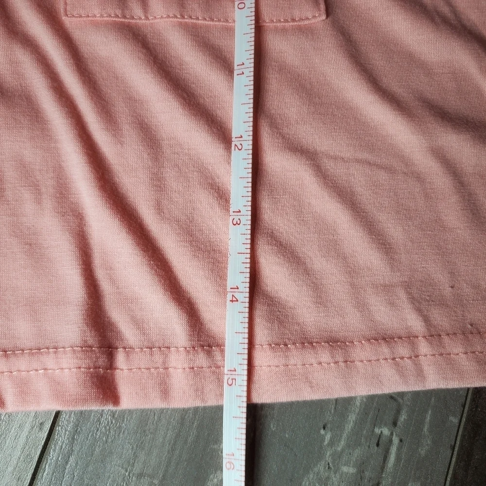 SHEIN Batwing Sleeve Pocket Patched Crop Tee Coral Pink Size Medium NWOT - Picture 8 of 16